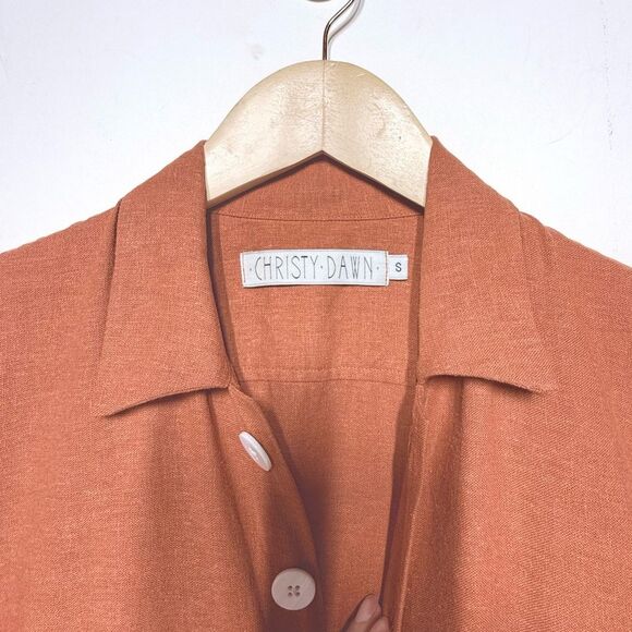 Christy Dawn Painter Linen Jumpsuit in Rust S NWOT - Picture 6 of 16